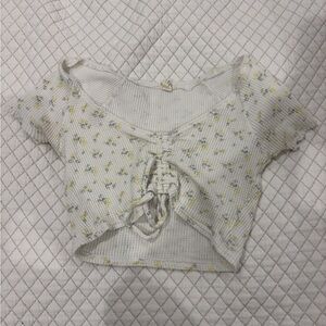 Floral White Crop Top Pacsun